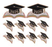 POPETPOP Broche de Graduación 2026 de Aleación de Zinc Esmaltado, Conjunto de 10 Pines Birrete y Libro, Recuerdo Conmemorativo para Estudiantes y Profesores, Joyería para Ceremonia
