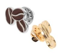POPETPOP Broche de Metal Forma de Grano de Café 2 Piezas, Mini Broches Decorativos Resistentes, Accesorios Elegantes para Mujer en Fiestas y Uso Diario
