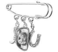 POPETPOP Broche de Metal Unisex Estilo Occidental Diseño de Sombrero Vaquero, Clip para Suéter y Bufanda, Accesorio para Cárdigan y Ropa, Adecuado para Obsequio Temático del Oeste
