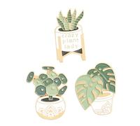 POPETPOP Broche De Moda Planta En Maceta 3 Piezas Aleación Decorativo Para Mujer Fiesta Ropa Accesorios Caricatura Compacto