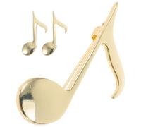 POPETPOP Broche de Nota Musical, Pin de Nota Musical, Aleación de Zinc Dorado, 3piezas, para Uso Diario y Bodas, Accesorio de Ropa y Solapa