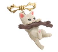 POPETPOP Broche Gato Abrazando Rama Esmalte Alfiler Decorativo para Ropa Mujer Pin para Bufandas y Accesorios Diseño Duradero y Seguro Regalo Navidad y Cumpleaños