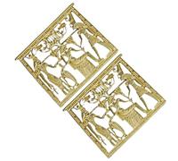 POPETPOP Broche Superficie Brillante que Mantiene Su Color Retro Forma de Templo Egipcio de Aleación Dorado 2 Piezas para Decorar Ropa y Equipaje
