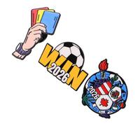 POPETPOP Broches de Fútbol Esmaltados 3piezas en Aleación Diseño Único para Uso Diario y Viajes, Recuerdos Deportivos Alto Valor Coleccionable para Amantes del Fútbol 2026