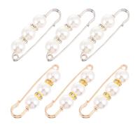 POPETPOP Broches De Perla Decorativos 6 Piezas Estilo Elegante Aleación y Perla Sintética Para Mujer Uso Diario y Ceremonias Tamaño Compacto