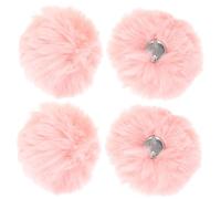 POPETPOP Broches De Pompones De Lana Sintética Pequeños Con Alfiler Para Decoración De Ropa y Sombreros, Color Rosa Pastel De 8 Cm, 4 Unidades, Adecuado Para Manualidades y Accesorios De Moda