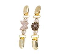 POPETPOP Broches para Ropa Mujer 2 Unidades Perlas, Clips para Suéter y Cárdigan, Aleación de Zinc Decorativos para Chal y Blusas, Accesorios Vintage para Uso Diario