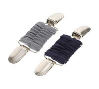 POPETPOP Broches Para Ropa Mujer Clips Para Suéter y Cárdigan Elásticos 2 Piezas Azul Oscuro y Gris Pinzas Para Chal Uso Versátil y Ligero