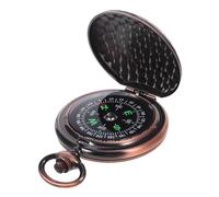 POPETPOP Brújula de Bolsillo Retro de Aleación de Zinc Navegación Portátil para Senderismo Camping y Actividades Diseño Vintage Grabado Reloj