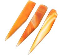 POPETPOP Bruñidor de Ágata Natural para Pulido de Joyería Herramienta Manual de 8-10 CM 3 Piezas para Mantenimiento y Alisado de Anillos y Joyas