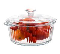 POPETPOP Cacerola Redonda de Acero de Alta Resistencia de 2.4l con Tapa para Horno, Resistente al Desgaste y Estéticamente Agradable, Adecuado para Cocinar y Hornear