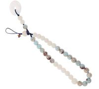 POPETPOP Cadena de Teléfono Desmontable Jade y Piedra Shoushan Estilo Chino Correa Corta para Móvil Diseño Trenzado, Accesorio para Bolso o Cartera