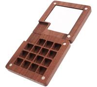POPETPOP Caja de Acuarela Portátil de Madera Negra de Nogal, Paleta de 15 Colores Estuche Magnético para Pigmentos, Caja de Pigmentos DIY Artistas, Adecuado para Manualidades y Pintura