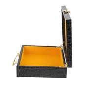 POPETPOP Caja De Almacenamiento para Cigarros Madera Portátil Tapa Abatible Diseño Imitacion Cocodrilo Tamaño Mediano 20.5x7.5 Cm Uso para Guardar Cigarrillos y Accesorios Elegante para