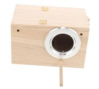 POPETPOP Caja De Anidación De Madera para Pájaros Nido Natural para Cría De Periquitos y Agapornis Aislante y Resistente para Jardín y Exterior