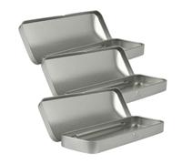 POPETPOP Caja De Lápices De Hojalata Rectangular 3 Unidades para Estudiantes, Color Metálico, Portátil y Resistente Al Desgaste, Organizador Multifuncional para Uso Escolar y Oficina Diario