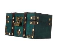 POPETPOP Caja de Madera Vintage con Cerradura Baúl Decorativo Multifuncional para Joyas y Almacenamiento Cofre Pirata Retro Pequeño para Hogar y Oficina