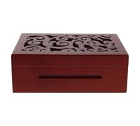 POPETPOP Caja de Música DIY de Madera Maciza Tallada 30 Notas, Estuche Vintage Rojo Clásico para Montaje Manual, Organizador de Piezas y Accesorios para Decoración y Proyectos Musicales