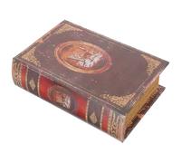 POPETPOP Caja de Obsequio Navideña de Madera Forma de Biblia Tamaño Pequeño Diseño Tótem de Ciervo Caja para Dulces y Almacenamiento de Suministros Navideños Decoración Práctica para