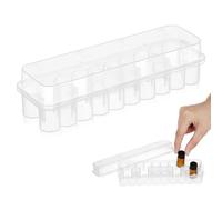 POPETPOP Caja de Plástico Transparente para 24 de 3 Ml Estuche Porta Vacunas Rejilla Organizadora Almacenamiento Seguro y Portátil para Uso en Laboratorio y Viajes