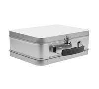 POPETPOP Caja Metálica Vintage Cierre de Seguridad y Asa Sola Pieza, Fiambrera de Metal para Sándwiches y Manualidades, Contenedor para Alimentos Portátil 8.07X5.90X2.95In