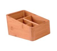 POPETPOP Caja Multifuncional de Bambú para Maquillaje y Control Remoto, Organizador Diseño de Esquina Segura, Adecuado para Escritorio en Hogar y Oficina