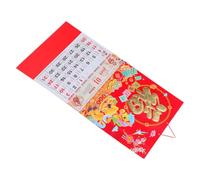 POPETPOP Calendario Chino Año Caballo Calendario de Pared Retro con Festivos Marcado Decoración Tradicional para Hogar Oficina Buena Suerte y Prosperidad