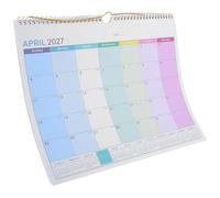 POPETPOP Calendario de Pared Bilingüe 2026-2027 con Encuadernación en Espiral y Vistas Mensuales Amplias para Entornos de Estudio y Planificación Familiar