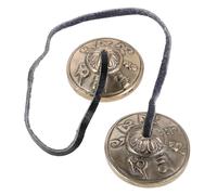 POPETPOP Campanas Vibrantes Tingsha para Meditación de Yoga Instrumento de Percusión de Terapia de Sonido Fabricadas en Nepal Material de Latón Claro para Prácticas Espirituales