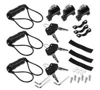 POPETPOP Candado Antirrobo para Casco de Motocicleta y Bicicleta Gancho de Suspensión Delantero para Patinete Eléctrico Soporte Multifuncional para Manillar Juego de 3 Unidades Negro