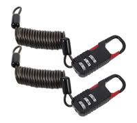 POPETPOP Candado de Combinación Antirrobo para Casco y Bicicleta Cable Retráctil de Acero Resistente 3 Dígitos 2 Piezas Negras Seguridad Exterior para Motos Patinetes y Equipaje
