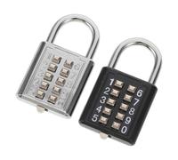 POPETPOP Candado de Combinación para Equipaje 2 Piezas Candado Portátil con Código Cuerpo de Aleación de Zinc Resistente Color Negro y Plata Aprobado Tsa para Maletas Mochilas y