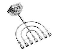 POPETPOP Candelabro Metálico Israel Brazos Decoración Retro para Escritorio Portavelas Menorá Judía para Hogar y Regalo Plata