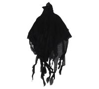 POPETPOP Capa Capucha Negra de Halloween para Cosplay Medieval y Drama, Disfraz Aterrador que Genera Ambiente Auténtico y Versátil para Fiestas de Halloween