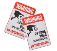 POPETPOP Carteles de Advertencia de Hierro para Seguridad Hogar, Diseño Llamativo y Resistente, Pack de 2 Piezas para Uso Multipropósito y Protección Segura
