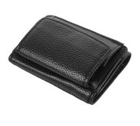 POPETPOP Cartera Mujer Pequeña de Cuero PU Negra, Monedero Plegable Triple Compartimento, Tarjetero Anti-desmagnetización, Gran Capacidad para Tarjetas y Monedas, Adecuado para Viajes y