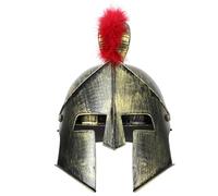POPETPOP Casco De Soldado Romano Vintage Accesorio De Cosplay Para Fiestas Temáticas y Disfraces De Guerrero Pequeña Cresta Roja