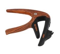 POPETPOP Cejilla Metálica para Guitarra y Ukelele Duradera y Portátil Abrazadera de Aleación de Zinc Color Madera Oscura Accesorio Profesional para Guitarra Acústica y Eléctrica Uso