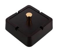 POPETPOP Cenicero de Madera con Revestimiento de Acero Inoxidable, Tapa Resistente al Viento, Diseño Clásico Chino, Fácil Limpieza para Mesa de Oficina y Hogar