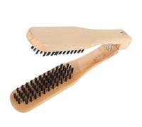 POPETPOP Cepillo Alisador de Cabello en Madera Color Beige Diseño en V para Mujeres, Alisa Rápidamente y Cuida el Pelo