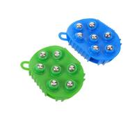 POPETPOP Cepillo de Masaje Anticelulítico con 7 Bolas Giratorias de 360°, Doble Cara, Material Pvc y Pp, Pack de 2 para Uso Diario y Spa en Casa