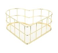 POPETPOP Cesta Drenaje de Hierro de Corazón o Forma de Almacenamiento Dorado Resistente Organizar para as y Herramientas Mesa o Cocina