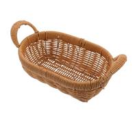 POPETPOP Cesta Ovalada Grande de Plástico con Asas 28x15x12 Cm Cesta Organizadora Multiusos para Cocina y Comedor para Frutas Pan y Aperitivos Adecuado para Almacenamiento y Exhibición