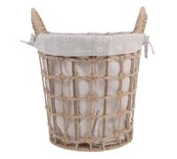 POPETPOP Cesta Portátil para Organizar Hogar Diseño Moderno y Compacto Tejida en Cuerda y Tela, Resistente y Práctica para Ropa Sucia