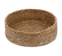 POPETPOP Cesta Tejida de Junco para Almacenamiento de Verduras y Pan, Diseño Sencillo y Tamaño Grande 30.5x10 Cm Adecuado para Organizar Alimentos Hogar