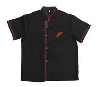 POPETPOP Chaqueta de Chef Manga Corta Unisex de Algodón Transpirable Negra y Práctica Varios Estilos Adecuado para Uniformes de Cocina en Restaurantes y Hoteles Varios Estilos