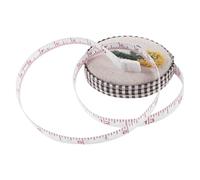 POPETPOP Cinta Métrica de Costura Retráctil 1,5 M de Tela Bordada en Color Claro, Flexible y Duradera, para Medir Cuerpo, Manualidades y Confección, Herramienta Portátil para Sastrería