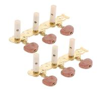 POPETPOP Clavijas de Afinación para Guitarra Clásica de 6 Cuerdas Cabezal Marrón y Rojo Triple Botón Accesorio Resistente E Inoxidable para Afinador de Cuerdas de Guitarra Madera