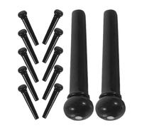POPETPOP Clavijas para Puente de Guitarra Acústica 12 Piezas Negras de Abs, Pasadores para Cuerdas, Accesorios para Guitarra Acústica, Reemplazo Estable y Portátil para Instrumentos
