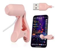 POPETPOP Clicker USB Práctico para Teléfono: Herramienta Automática de Clic de Pantalla para Transmisión de Radio en Estudio, Color Rosa